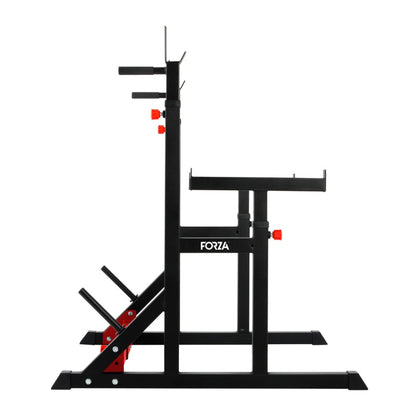 Squat Rack Ajustable Con Soporte De Fondos
