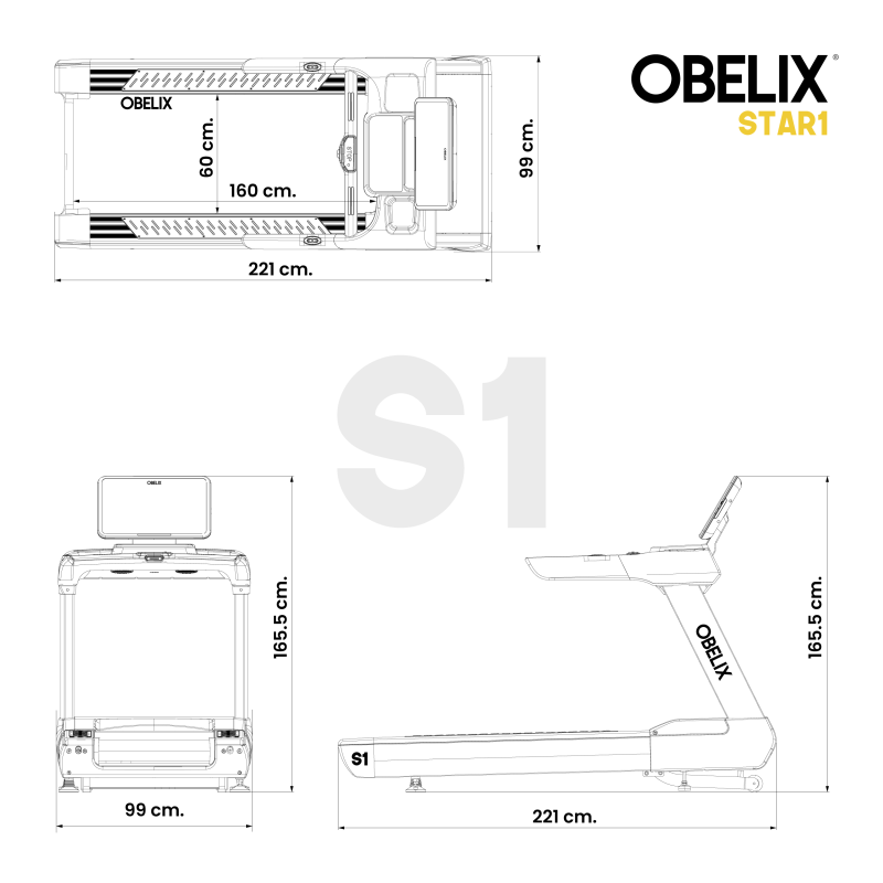 Trotadora Comercial S1 Series TFT Touch | Obelix